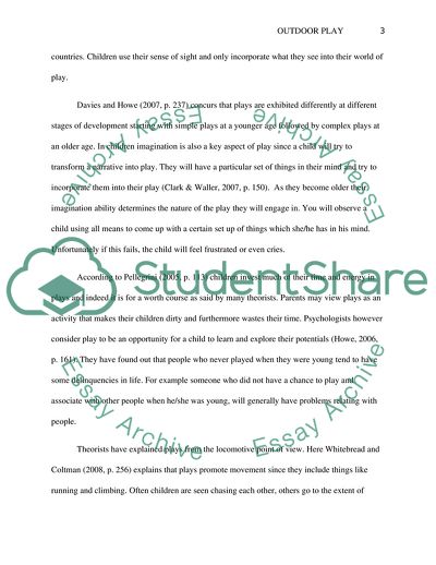 Outdoor Play and the Theoretical Dimensions of Play