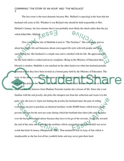 Comparing The Story of an Hour and The Necklace