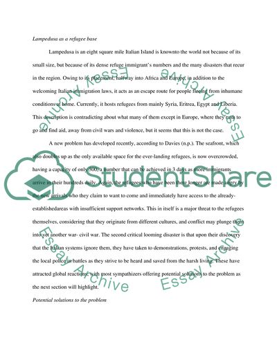 Solution to Lampedusa Tragedy