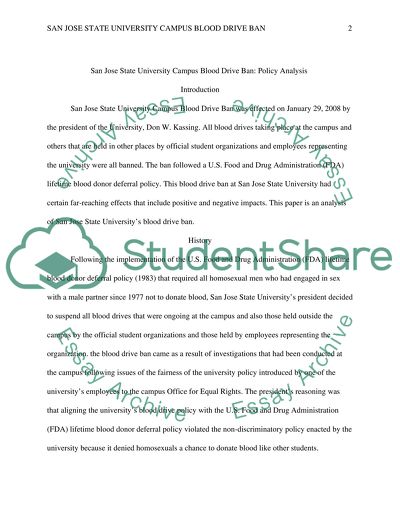 San Jose State University Campus Blood Drive Ban