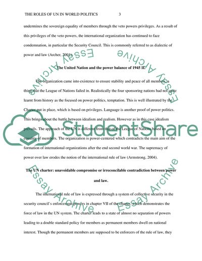 The Roles of the UN in World Politics