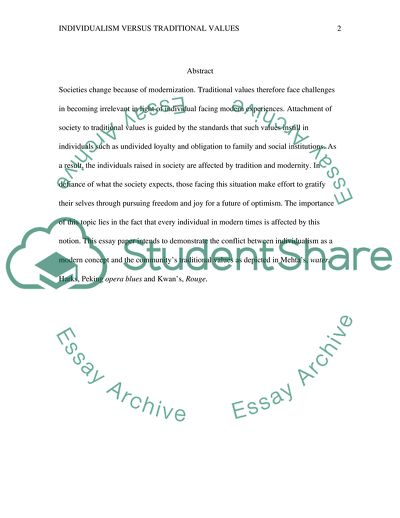 Mehtas, Water, Harks, Peking Opera Blues and Kwans, Rouge - Individualism vs Traditional Values