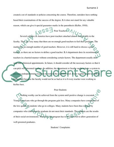 The The Bachelor of Arts Degree in America