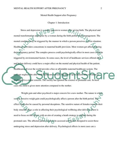 Mental Health Support after Pregnancy