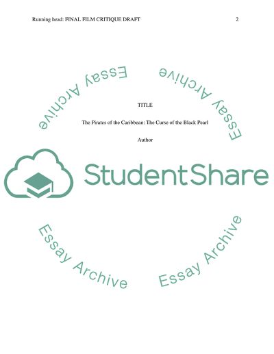 The Pirates of the Caribbean: The Curse of the Black Pearl