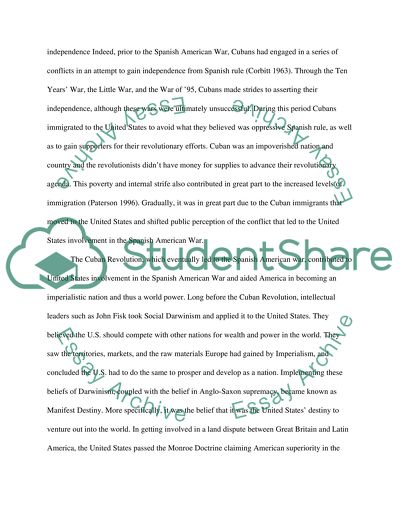 The effect of the Spanish American war on Cuban immigration to the U.S. in the early 20th century