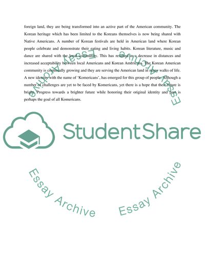 How do you view about the future of Korean Americans in the global context