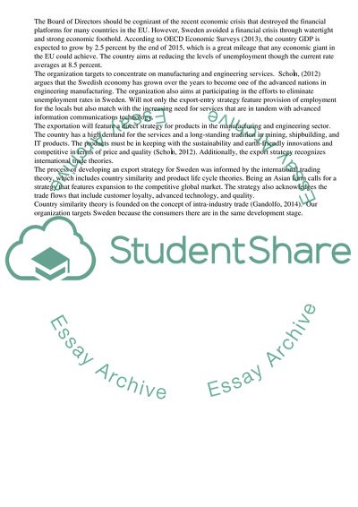 Export Strategy for Sweden Market