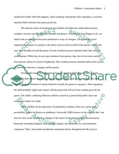 Attachment Styles and its Effect on the Development of a Maltreated Foster