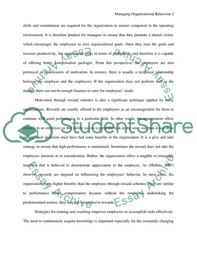 Managing Organisational Behaviour