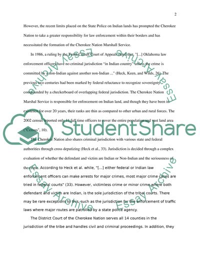 The System of Justice of the Cherokee Nation