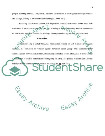 Critically analyze the impact that terrorism has had on tourism