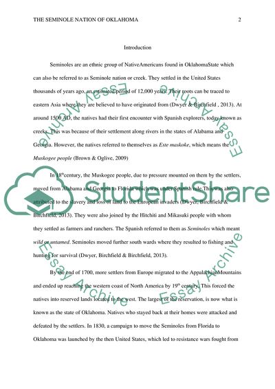 The Seminole Tribe of Oklahoma