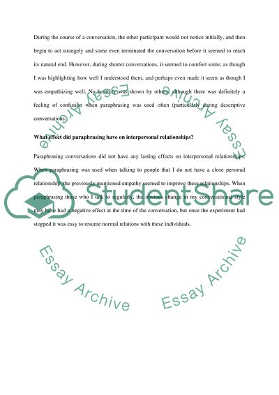 Paraphrasing Others During Conversation