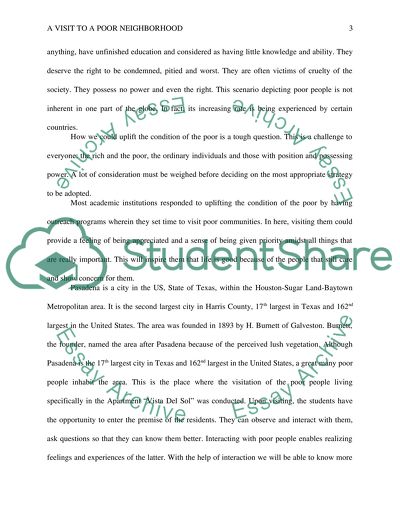 A Visit to a Poor Neighborhood