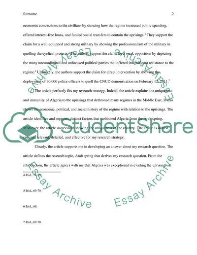 Article Review Exercise