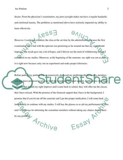 Petition for Withdrawal of Classes