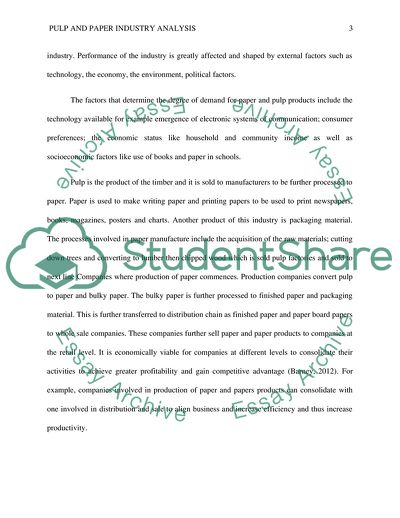 Pulp and paper industry analysis