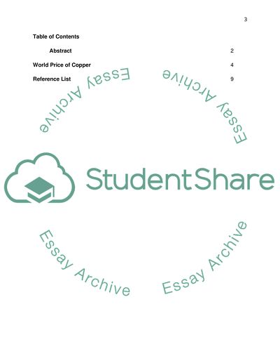 The world price of copper