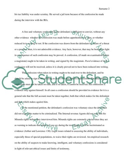 The Defendants Confession