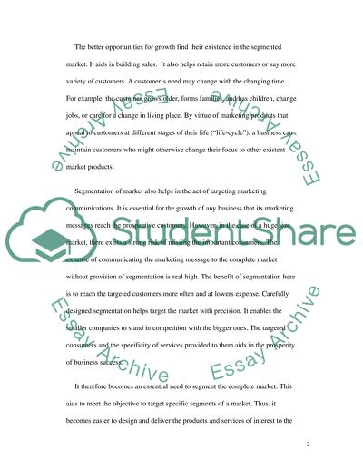 Segmentation in the Holiday Market
