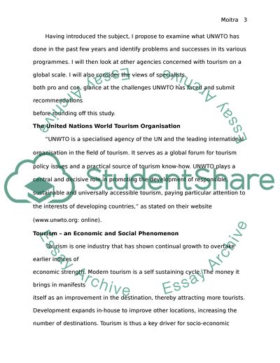 Introduction to Tourism: A Review of the World Tourism Organisation of the United Nations