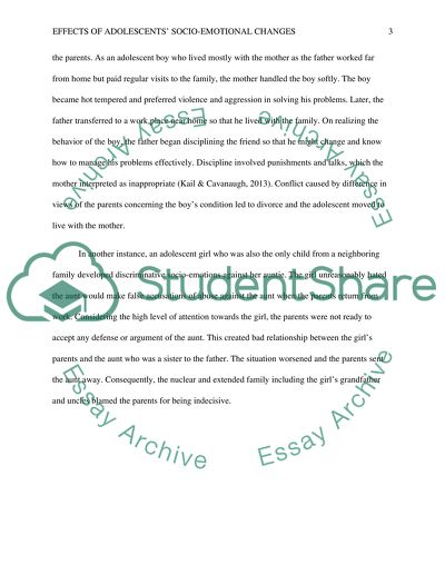 Adolescents Socio-Emotional Changes and Family Systems