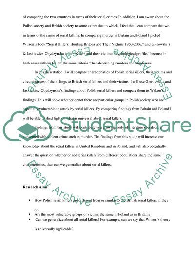 Serial Killers: Wilsons Theory