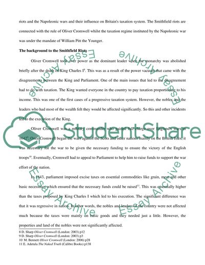 An Analysis of the Smithfield Riots of 1647 and The Napoleonic War of 1798