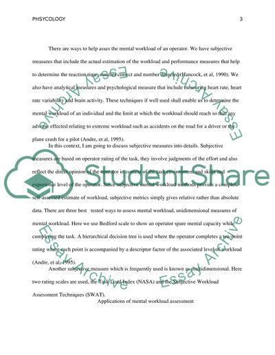 The Mental Workload Definition and Assessment