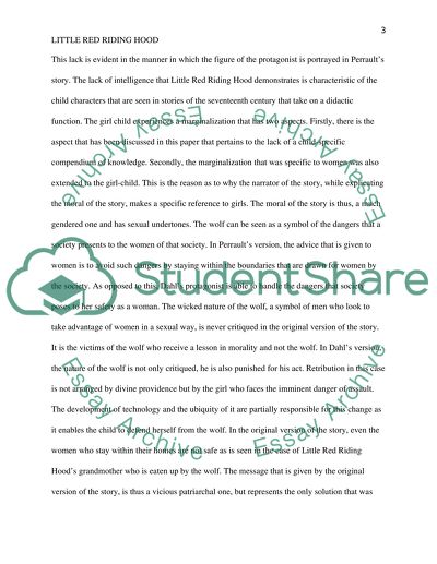 Little Red Riding Hood: A Comparison of Two Versions