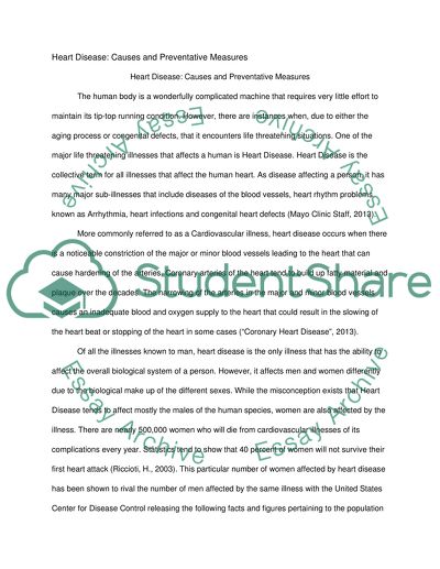 Heart Disease - Causes and Preventative Measures