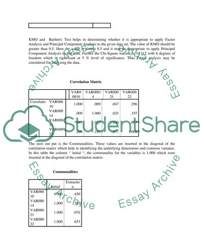 Procedure of the Principal Component Analysis