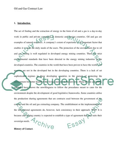 Oil and Gas Exploration and Production Contracts