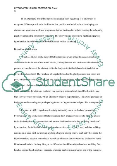 Integrated Health Promotion Plan