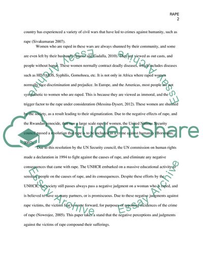 Challenges in Aid to Rape Victims