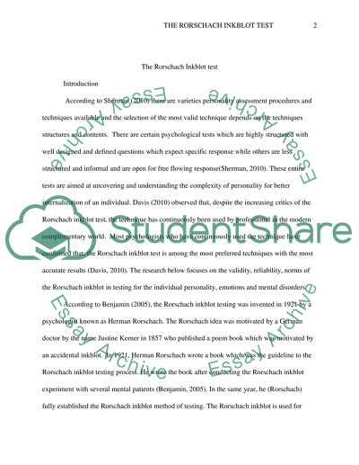 The Rorschach Technique