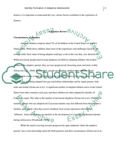 Challenges and Concerns of Identity Formation in Adopted Adolescents
