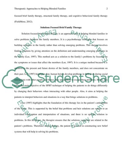 Therapeutic Approaches to Helping Blended Families