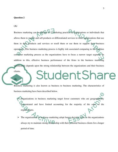 Business-to-Business Marketing Issues Analysis
