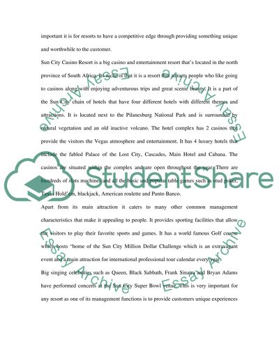 Resort and Casino Management