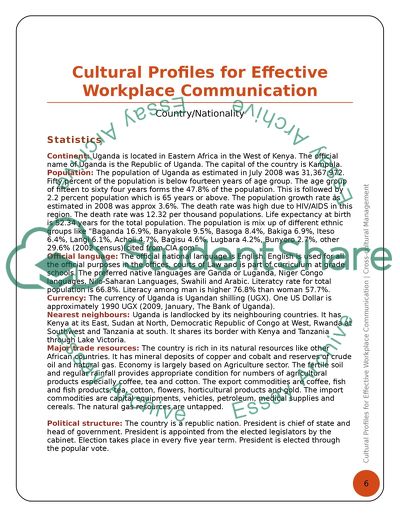 Cultural Profiles for Effective Workplace Communication