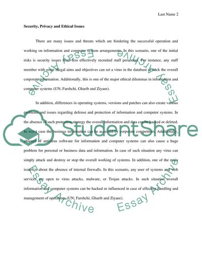 Security, Privacy and Ethics