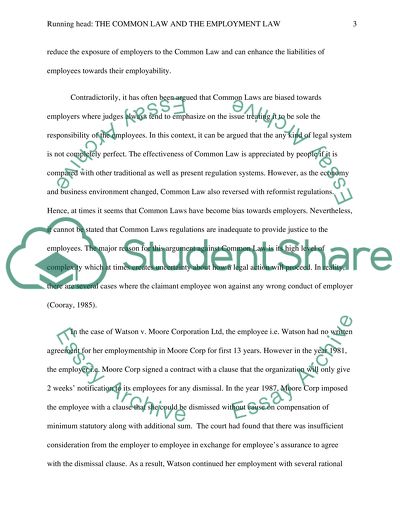 The common law and the employment law