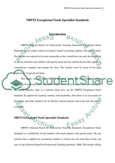 National Board for Professional Teaching Standards