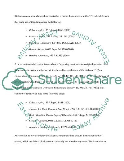 Standard of Review in Federal District Courts