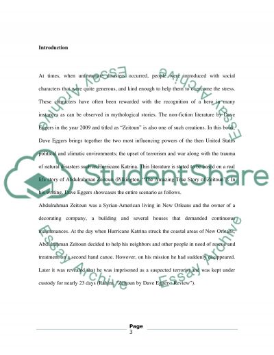 Essay of zeitoun