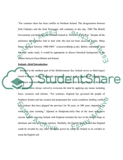 Why did the British troops go to Northern Ireland in 1969