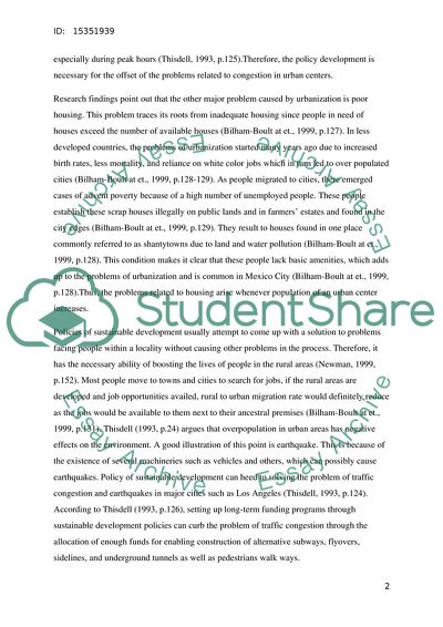 essay questions for urbanization