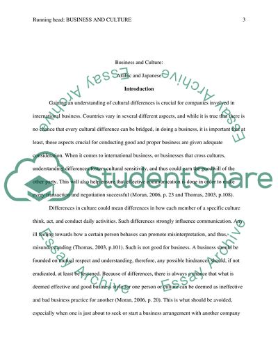 Business and Culture - Arabic and Japanese